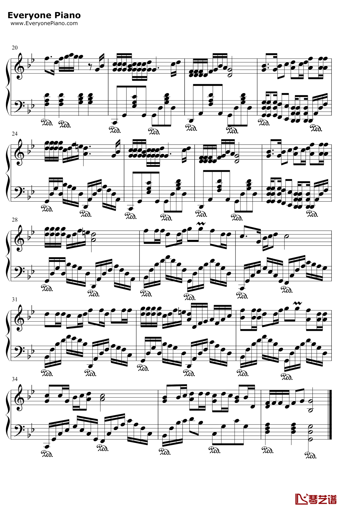 万爱千恩钢琴谱2-王琪