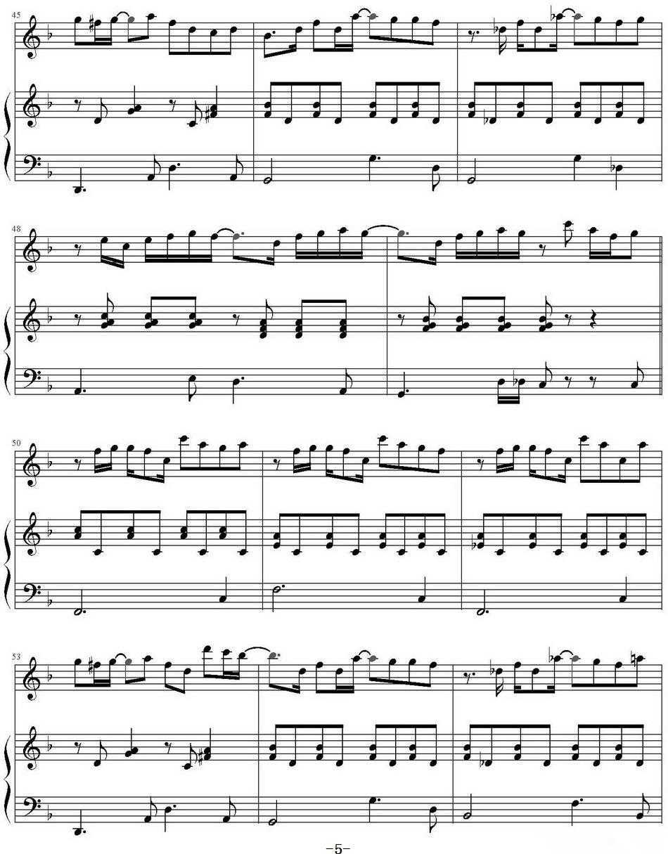 我怀念的钢琴谱5-孙燕姿