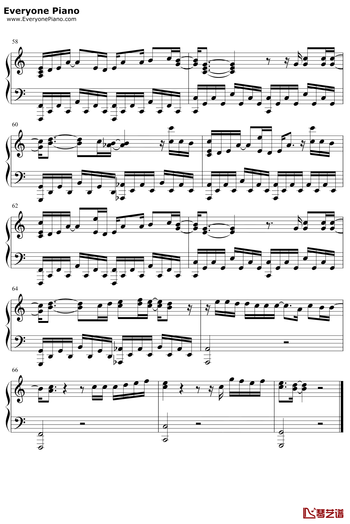 寂寞星球的玫瑰钢琴谱6-邓紫棋