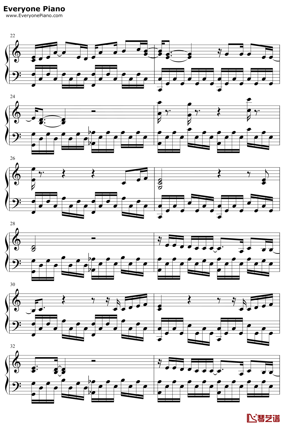 寂寞星球的玫瑰钢琴谱3-邓紫棋