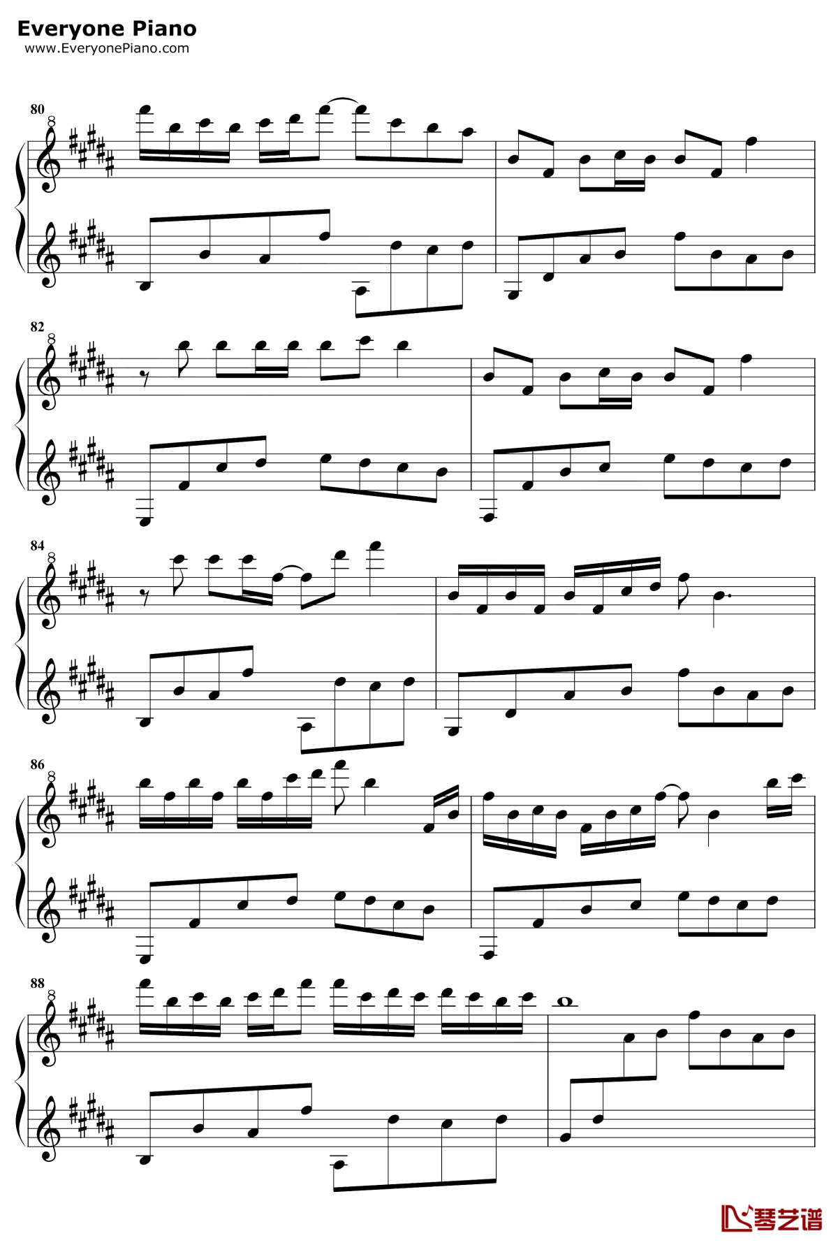 森林钢琴谱7-灰澈