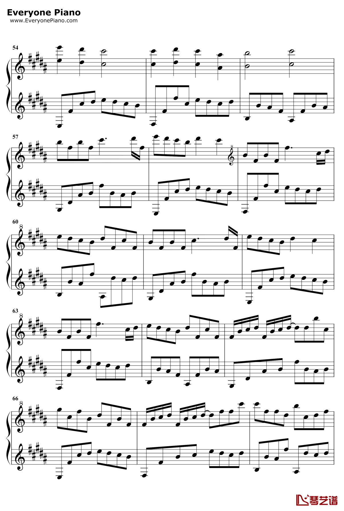 森林钢琴谱5-灰澈