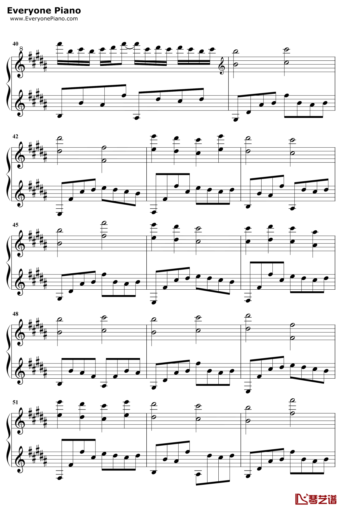 森林钢琴谱4-灰澈