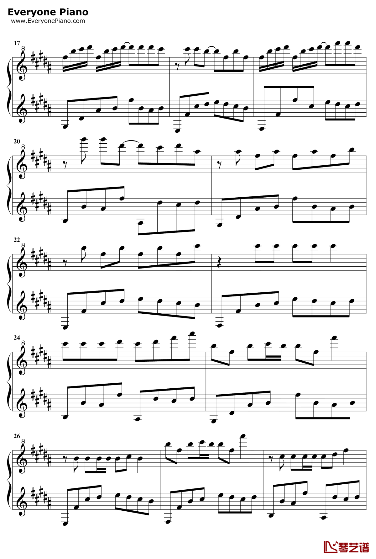 森林钢琴谱2-灰澈