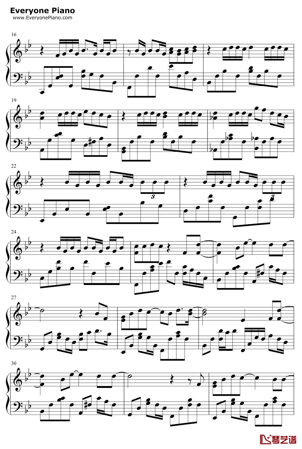 说好不哭钢琴谱2-周杰伦