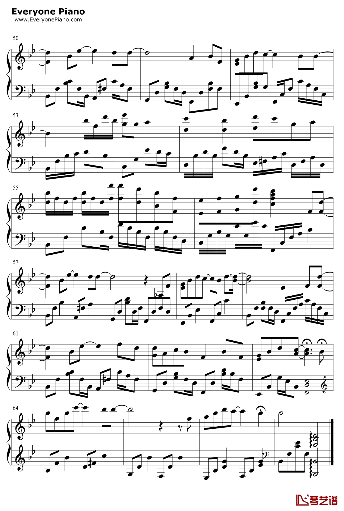 说好不哭钢琴谱4-周杰伦