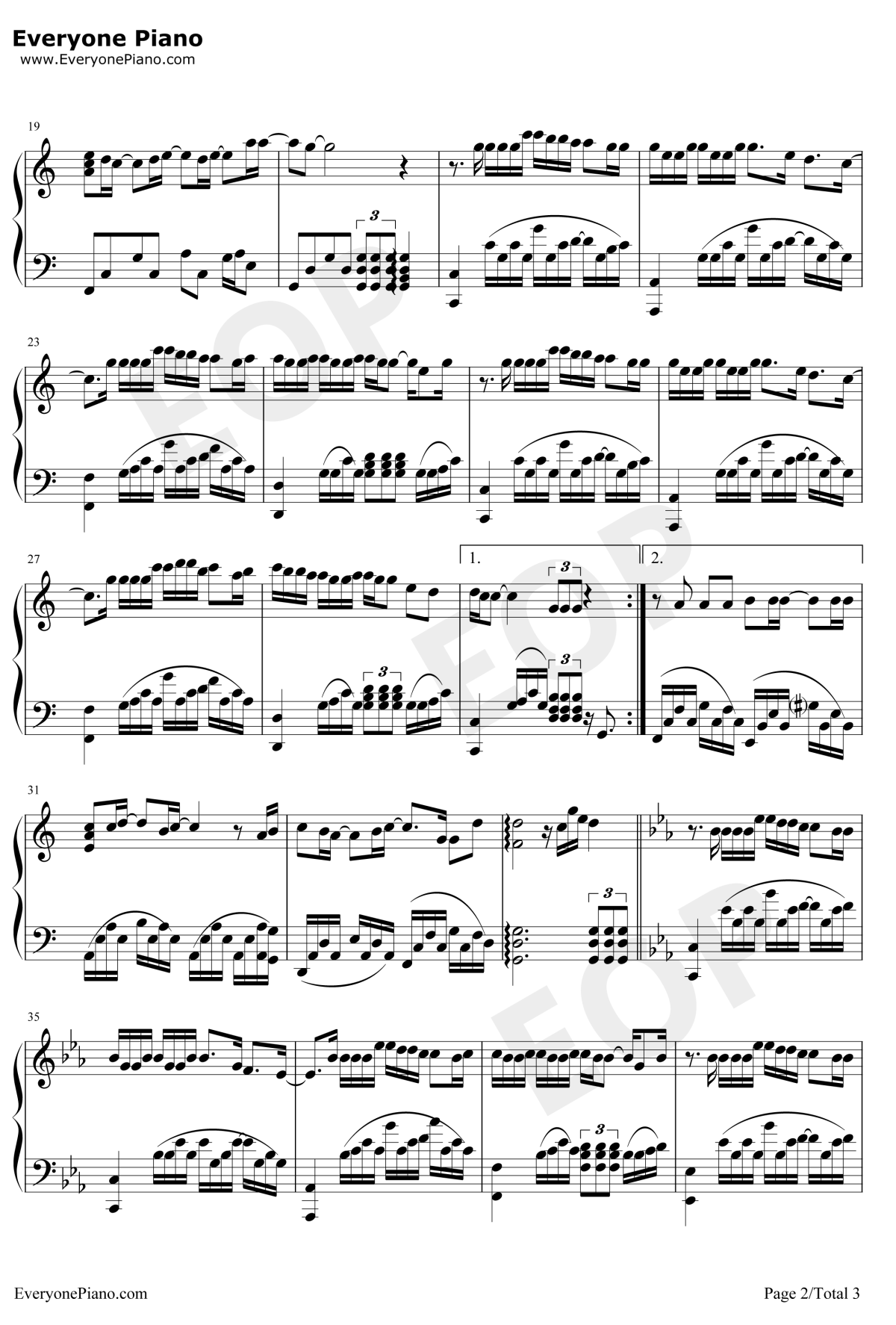 爱在西元前钢琴谱2-周杰伦