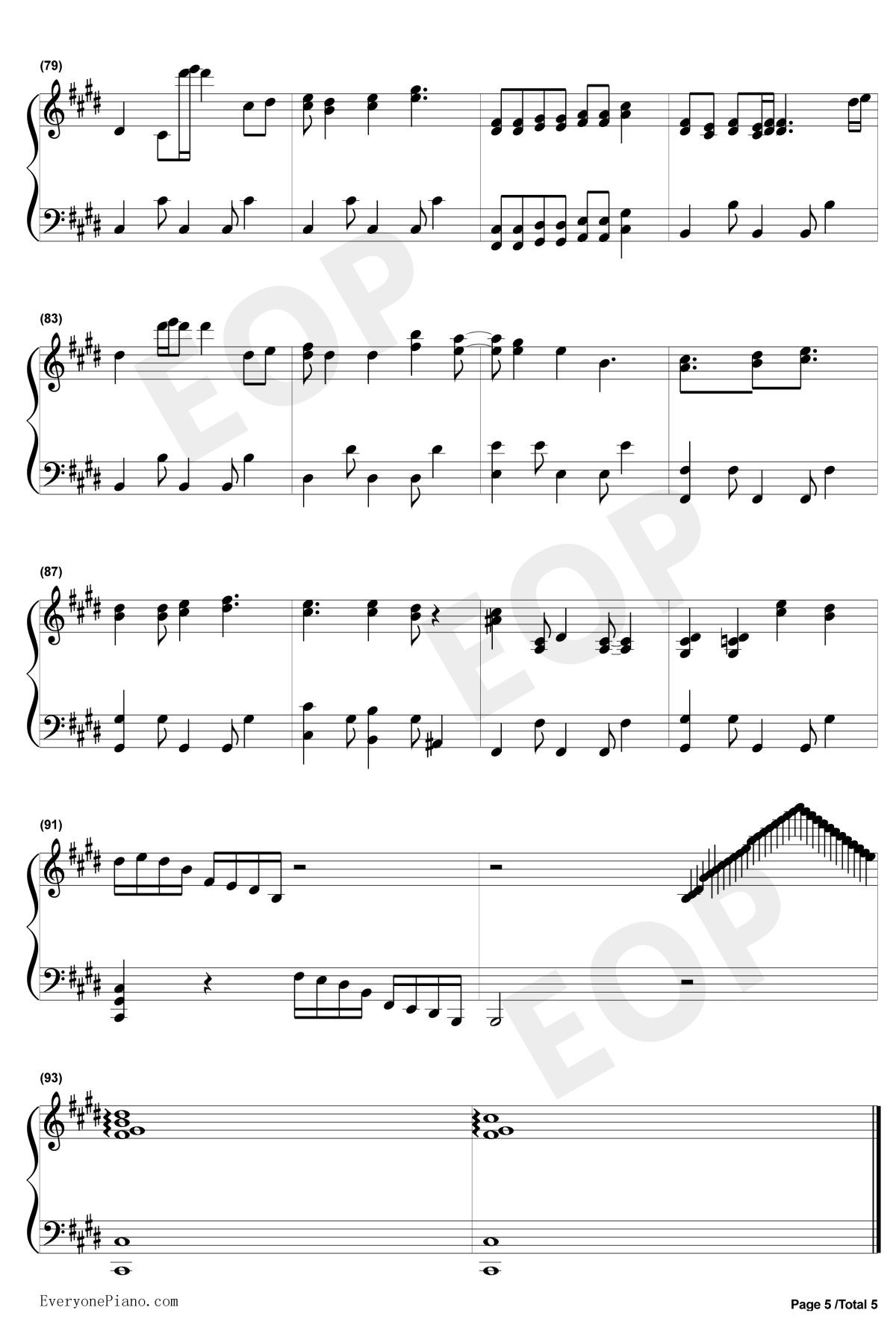 悲伤的天使钢琴谱5-伊戈尔克鲁托伊