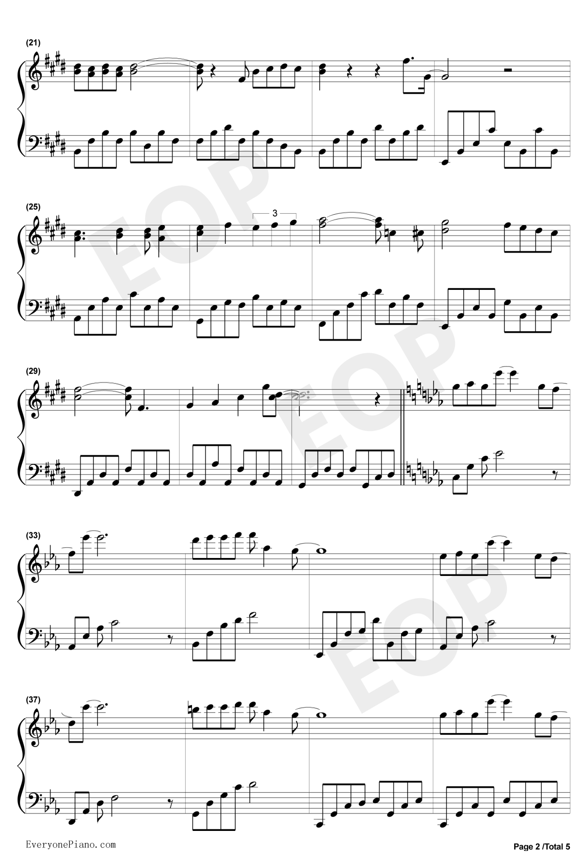 悲伤的天使钢琴谱2-伊戈尔克鲁托伊