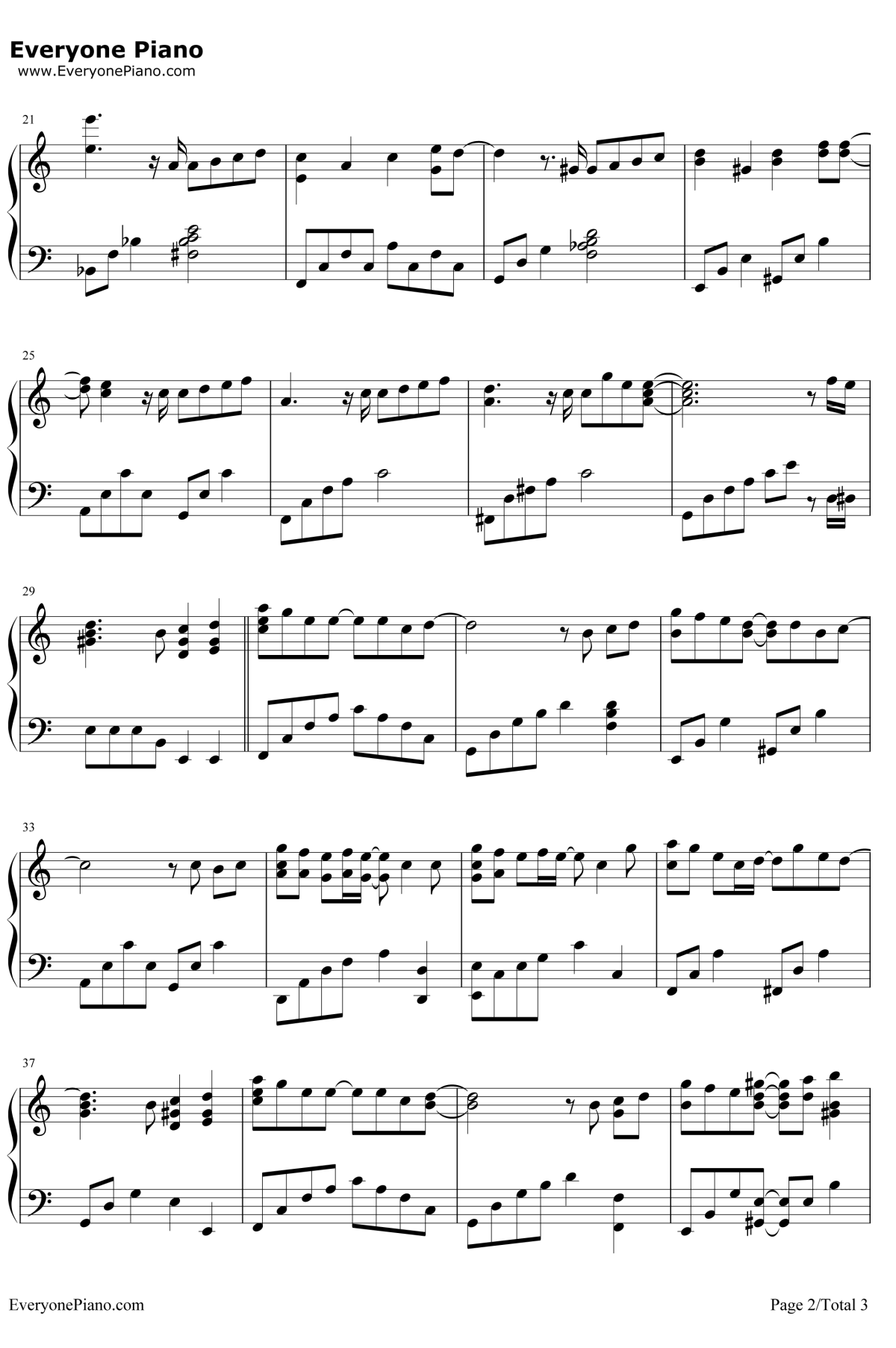 后来的我们钢琴谱2-五月天