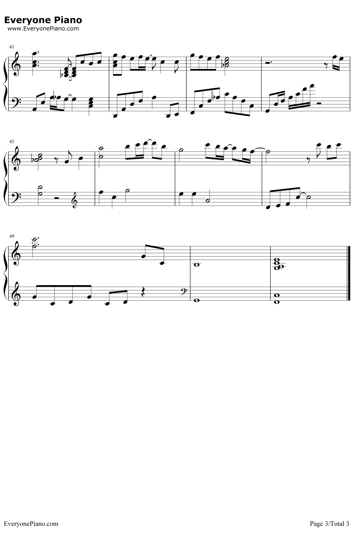 后来的我们钢琴谱3-五月天