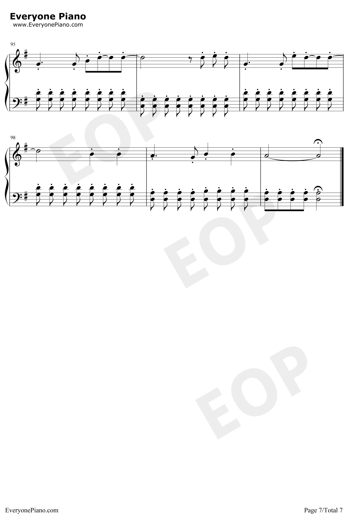 奔跑钢琴谱7-羽泉