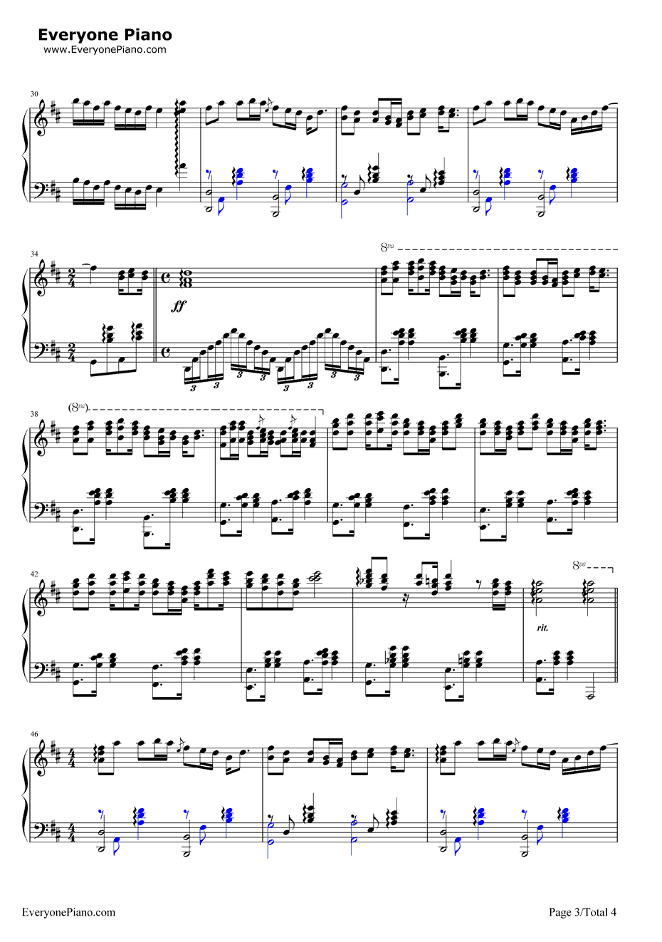 蝴蝶泉边钢琴谱3-黄雅莉