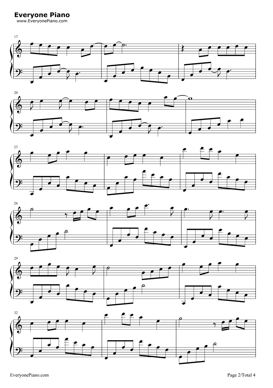 城里的月光钢琴谱2-许美静