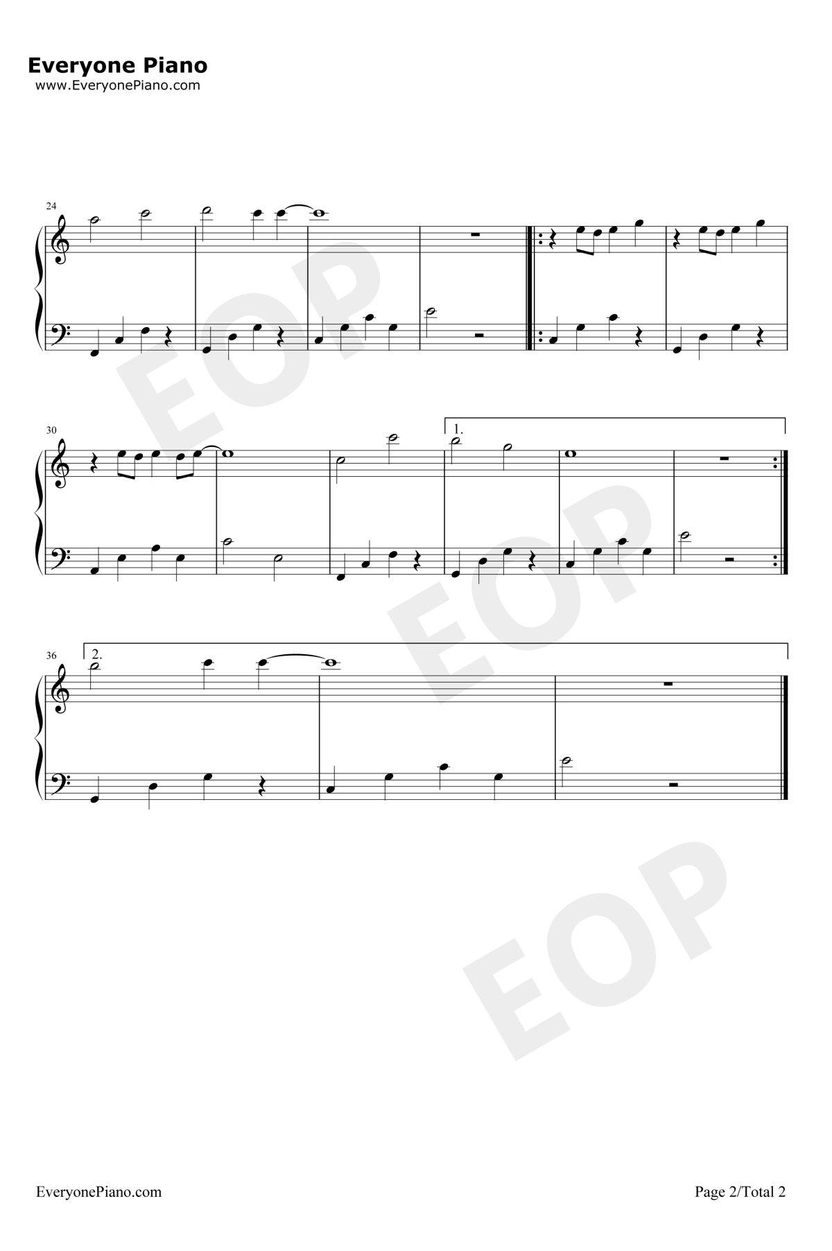 寻人启事钢琴谱2-徐佳莹