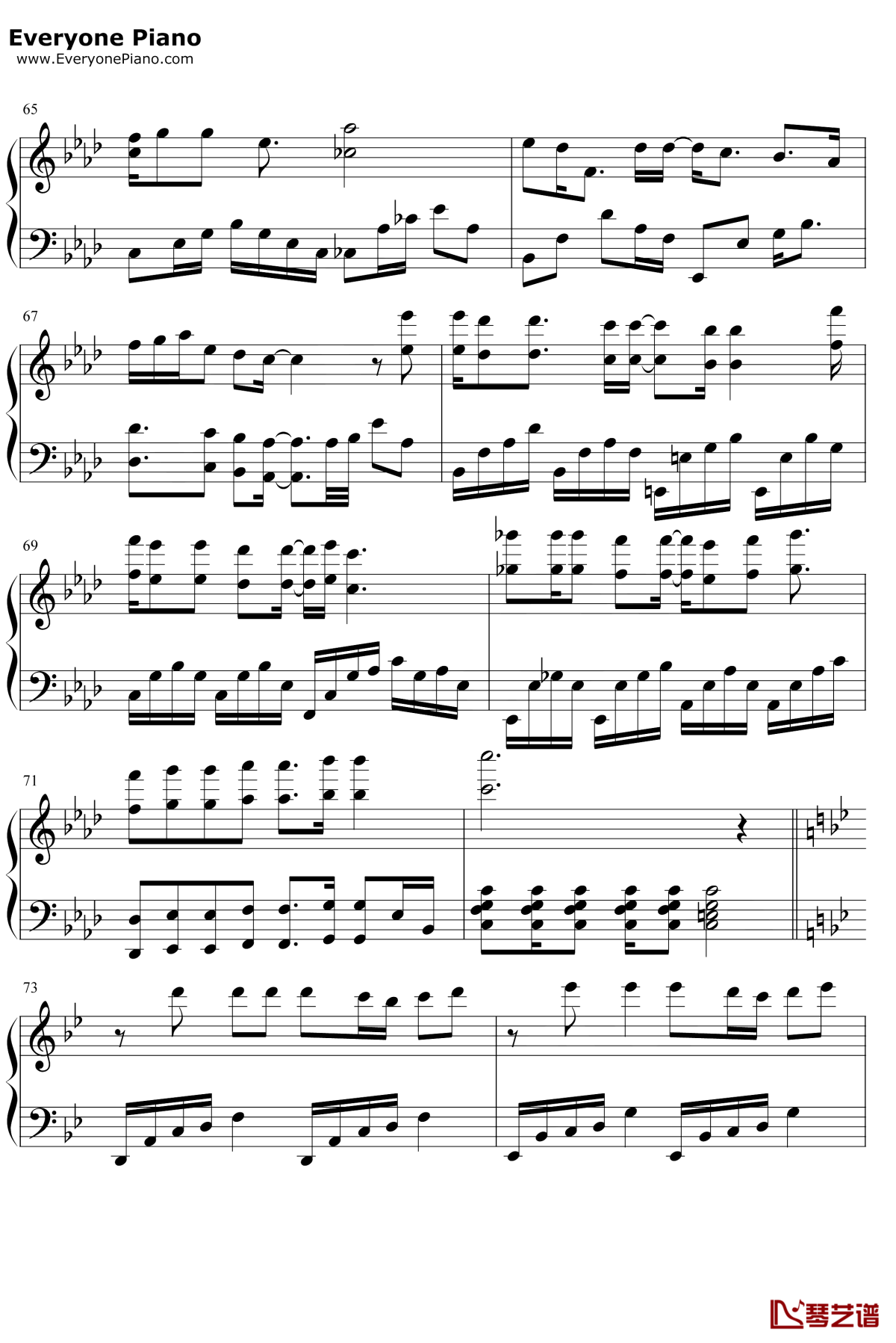 将故事写成我们钢琴谱6-林俊杰