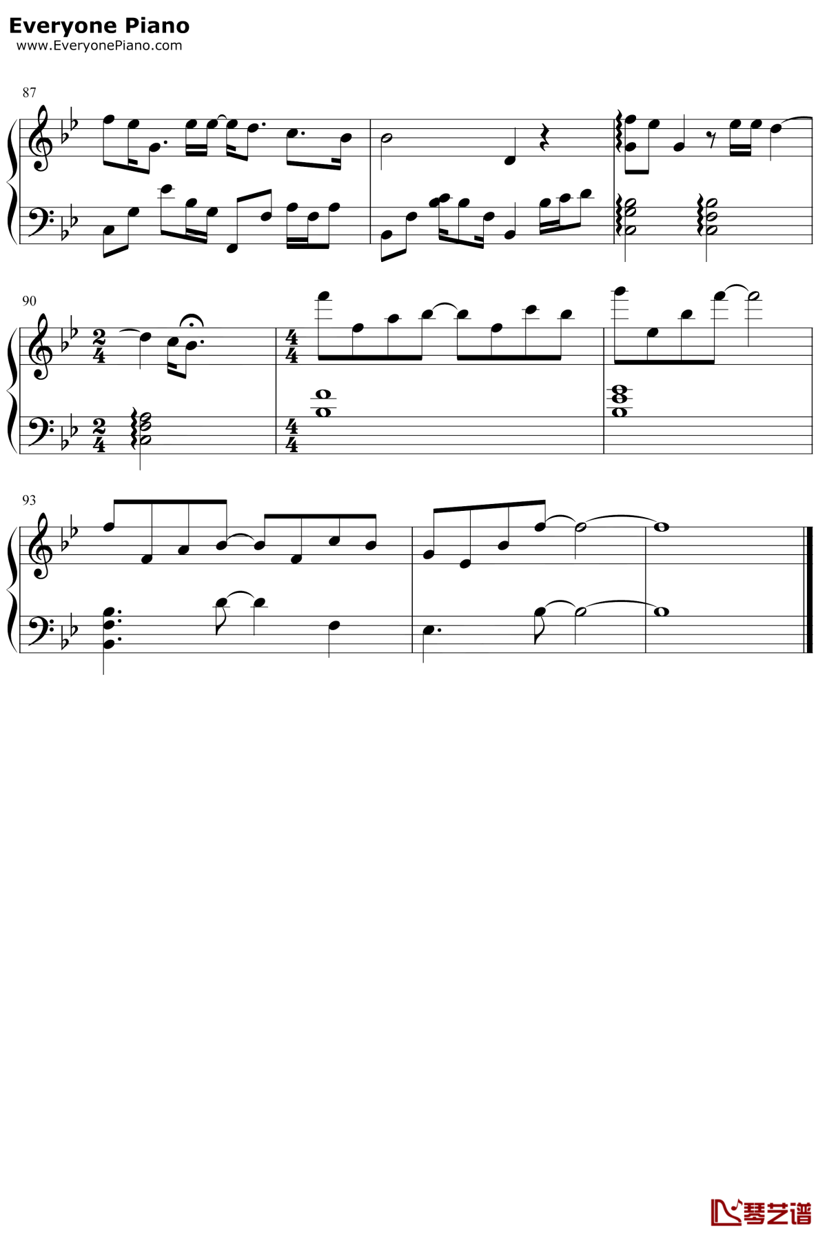 将故事写成我们钢琴谱8-林俊杰