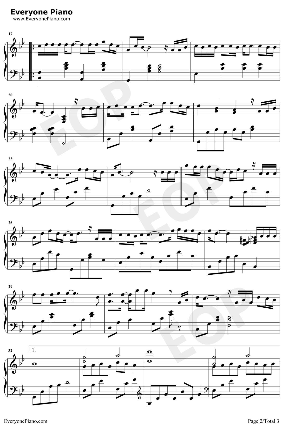 我曾钢琴谱2-隔壁老樊