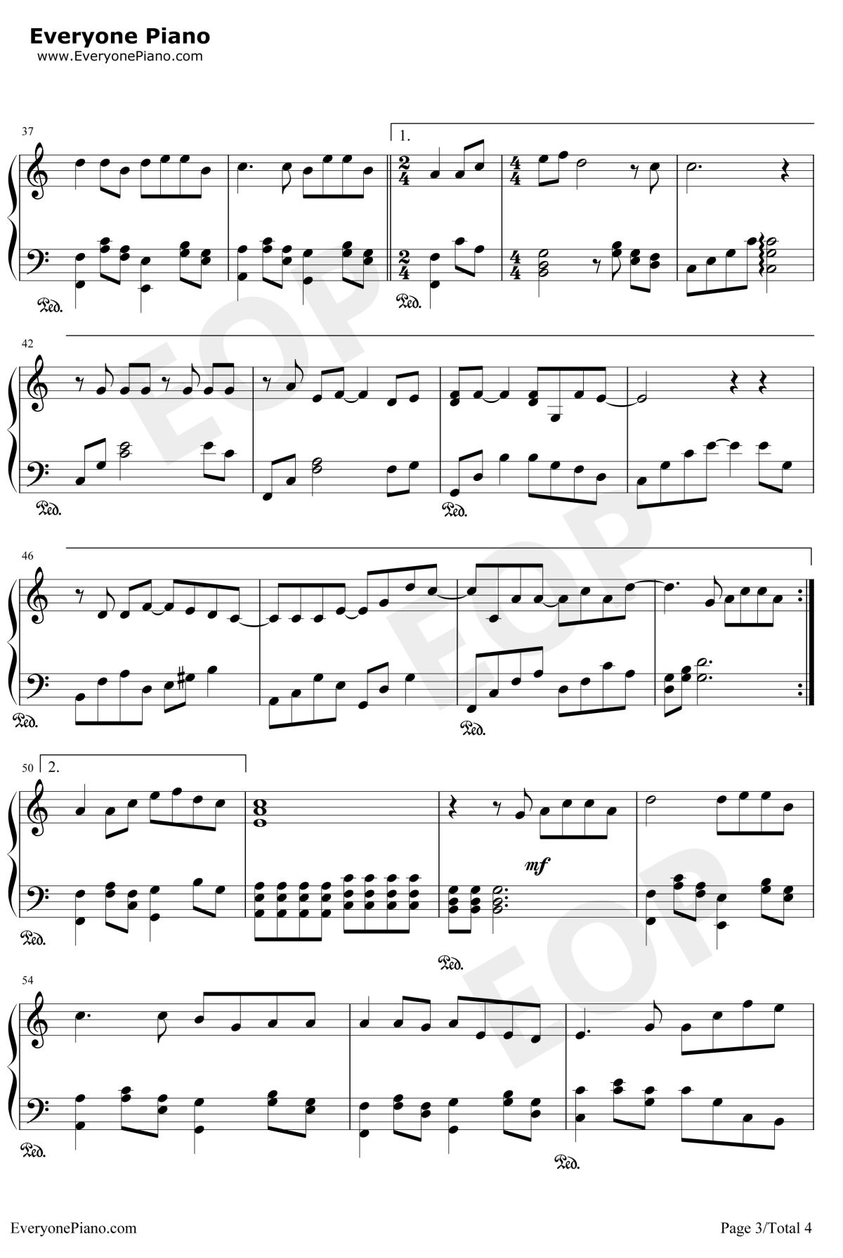 那女孩对我说钢琴谱3-黄义达