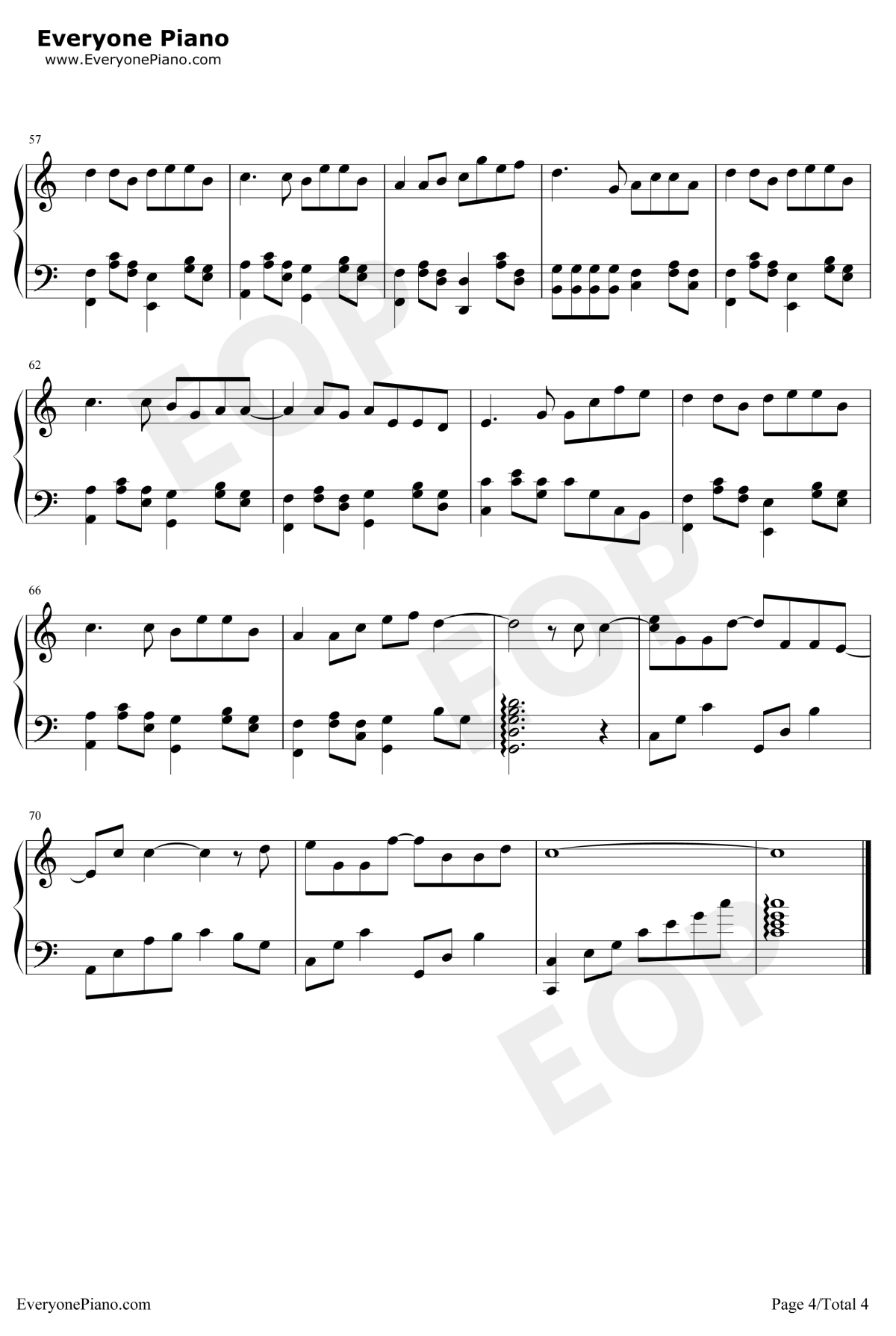 那女孩对我说钢琴谱4-黄义达