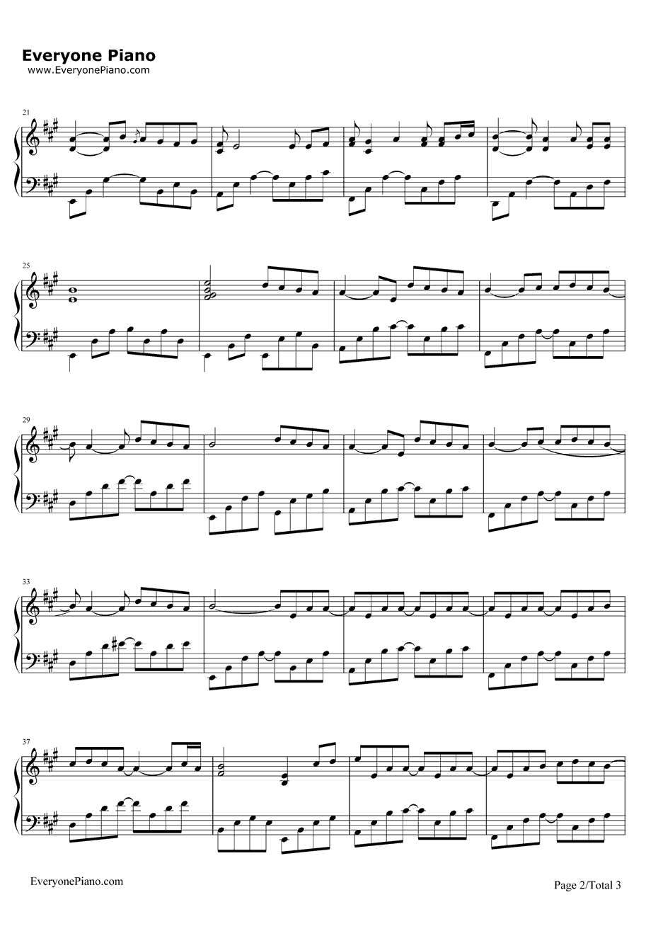 六月的雨钢琴谱2-胡歌