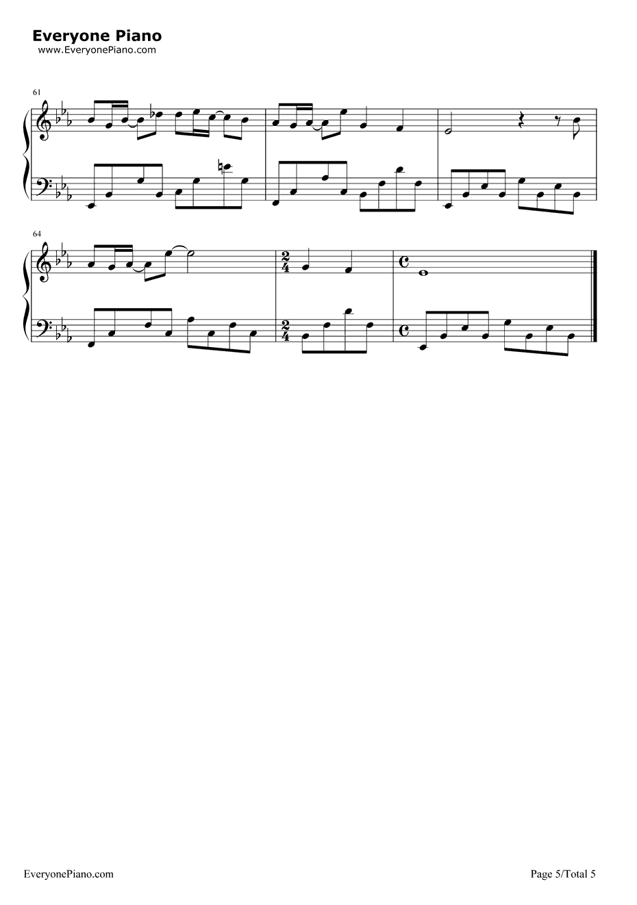 北极星的眼泪钢琴谱5-张栋梁