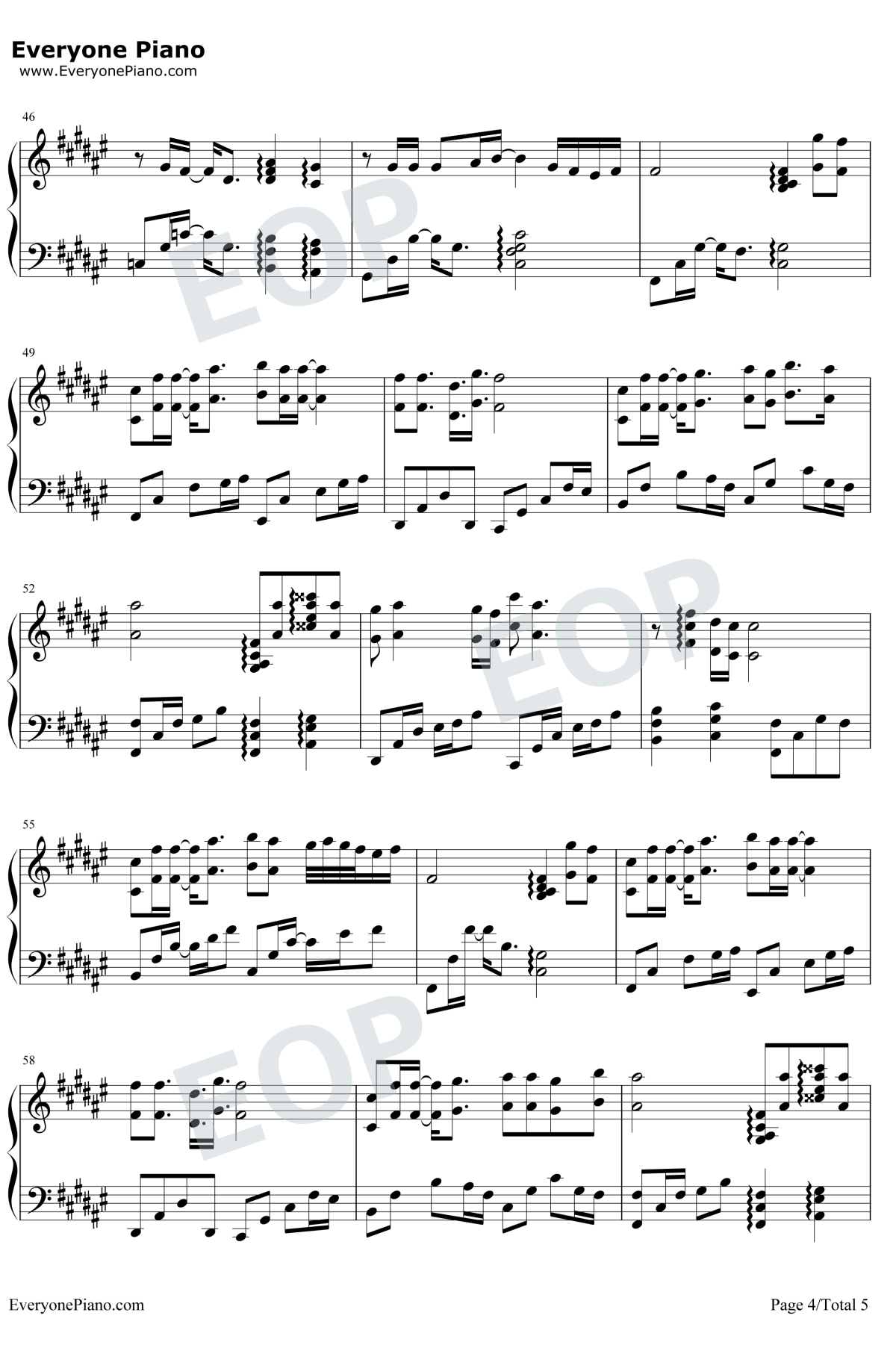 平凡的一天钢琴谱4-毛不易