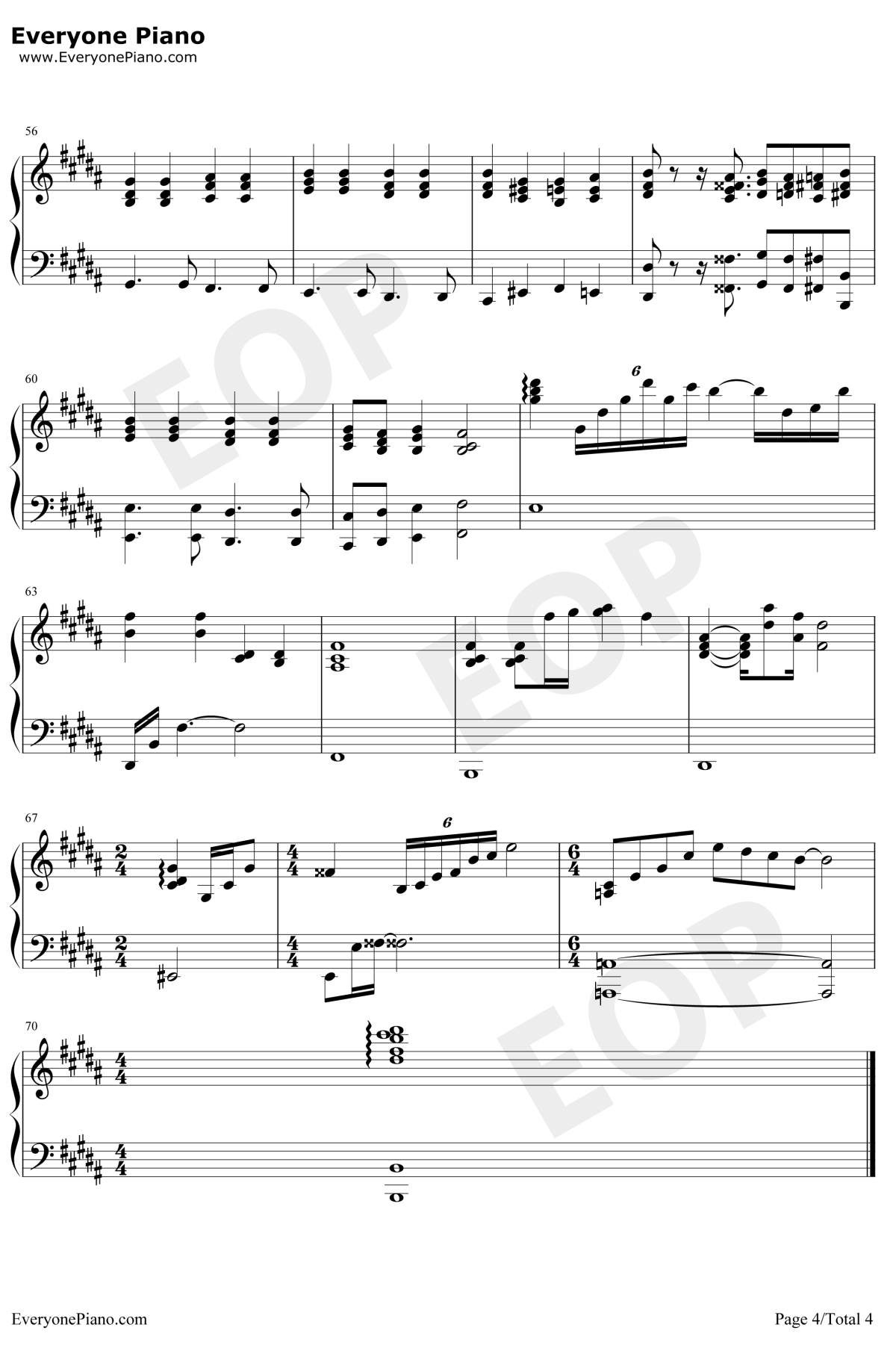 不必在乎我是谁钢琴谱4-张浩泽