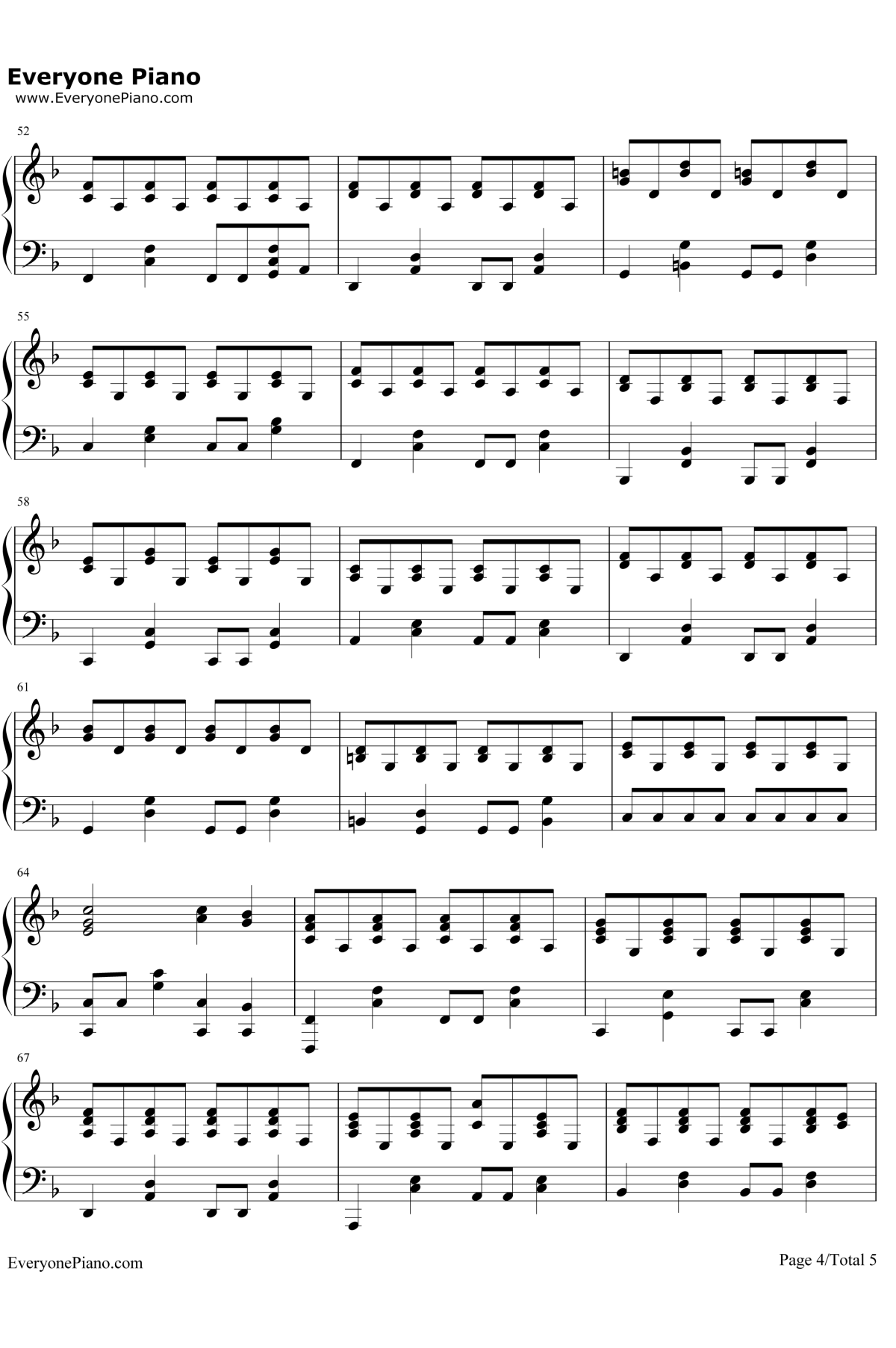 小幸运钢琴谱4-田馥甄