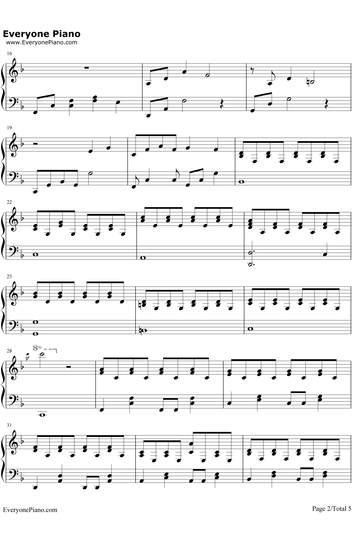 小幸运钢琴谱2-田馥甄