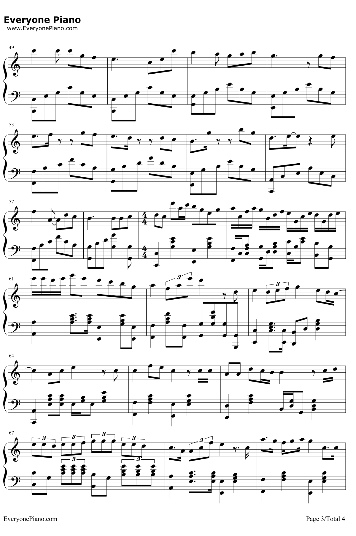 终身美丽钢琴谱3-郑秀文