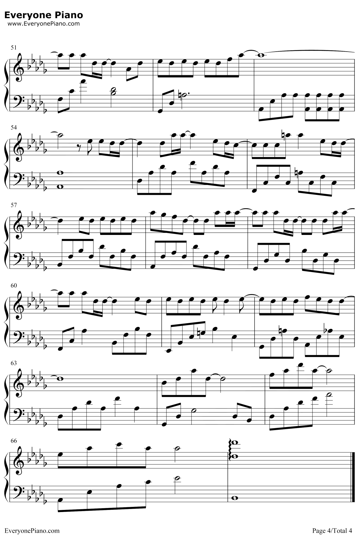 无名之辈钢琴谱4-陈雪燃