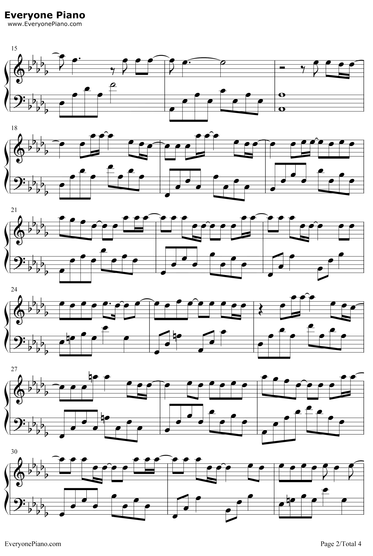 无名之辈钢琴谱2-陈雪燃