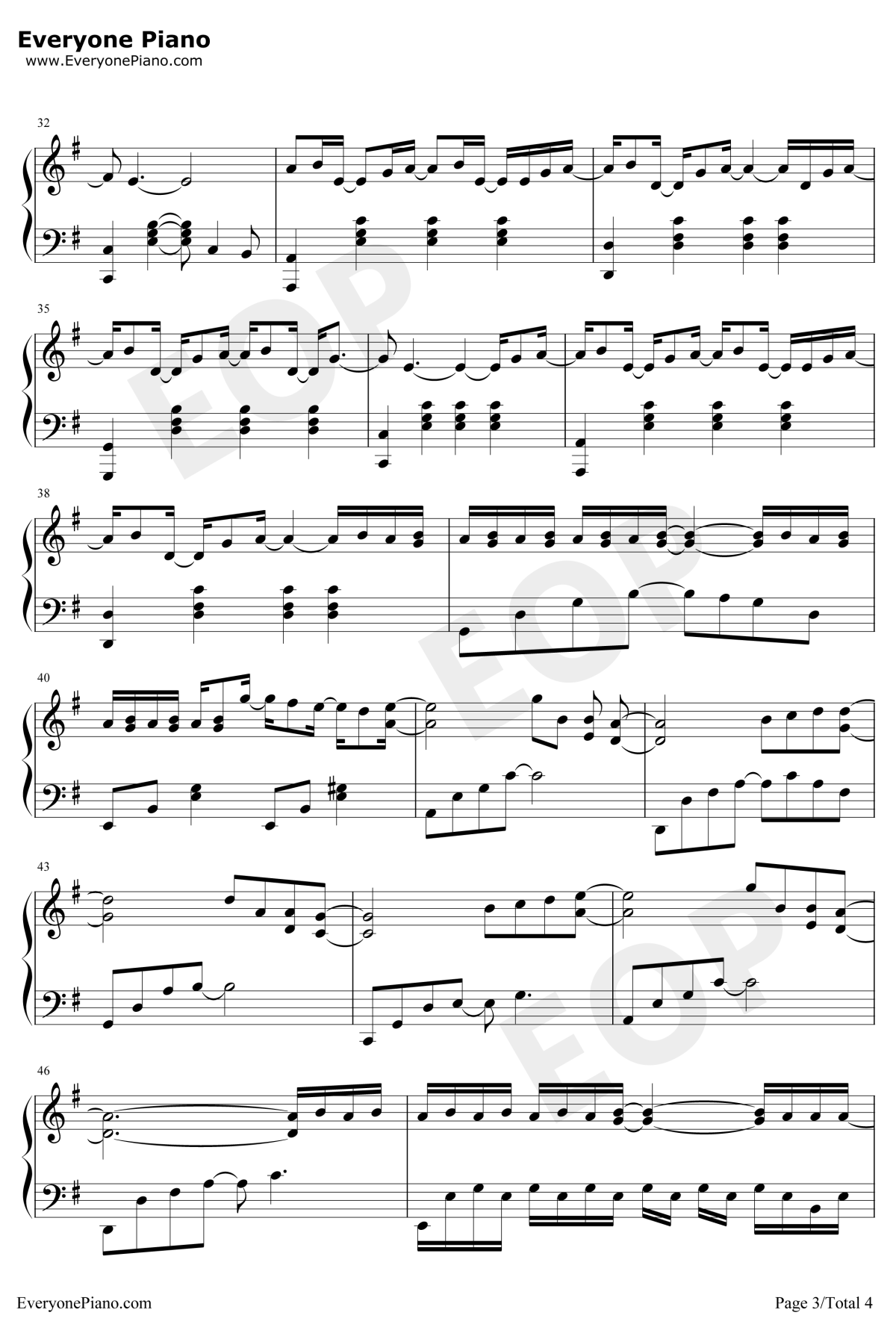 保留钢琴谱3-郭顶