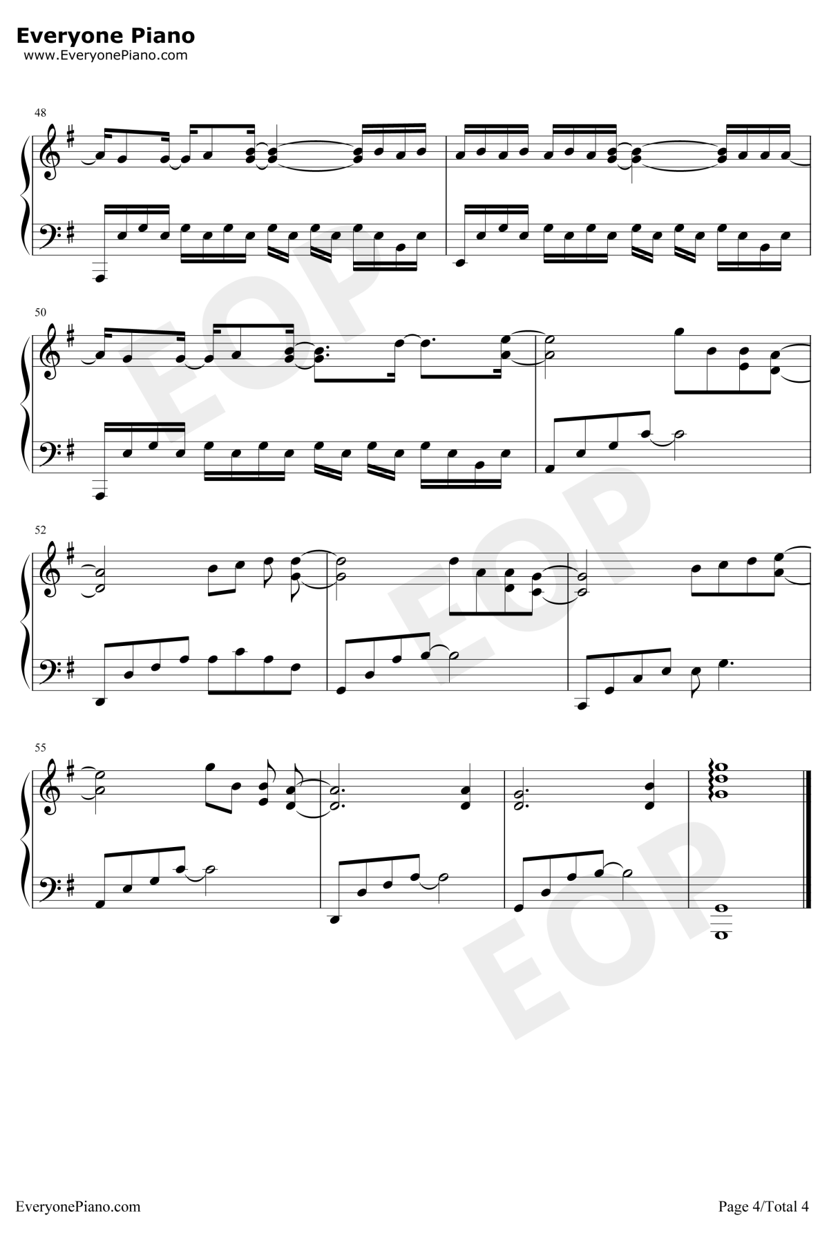 保留钢琴谱4-郭顶