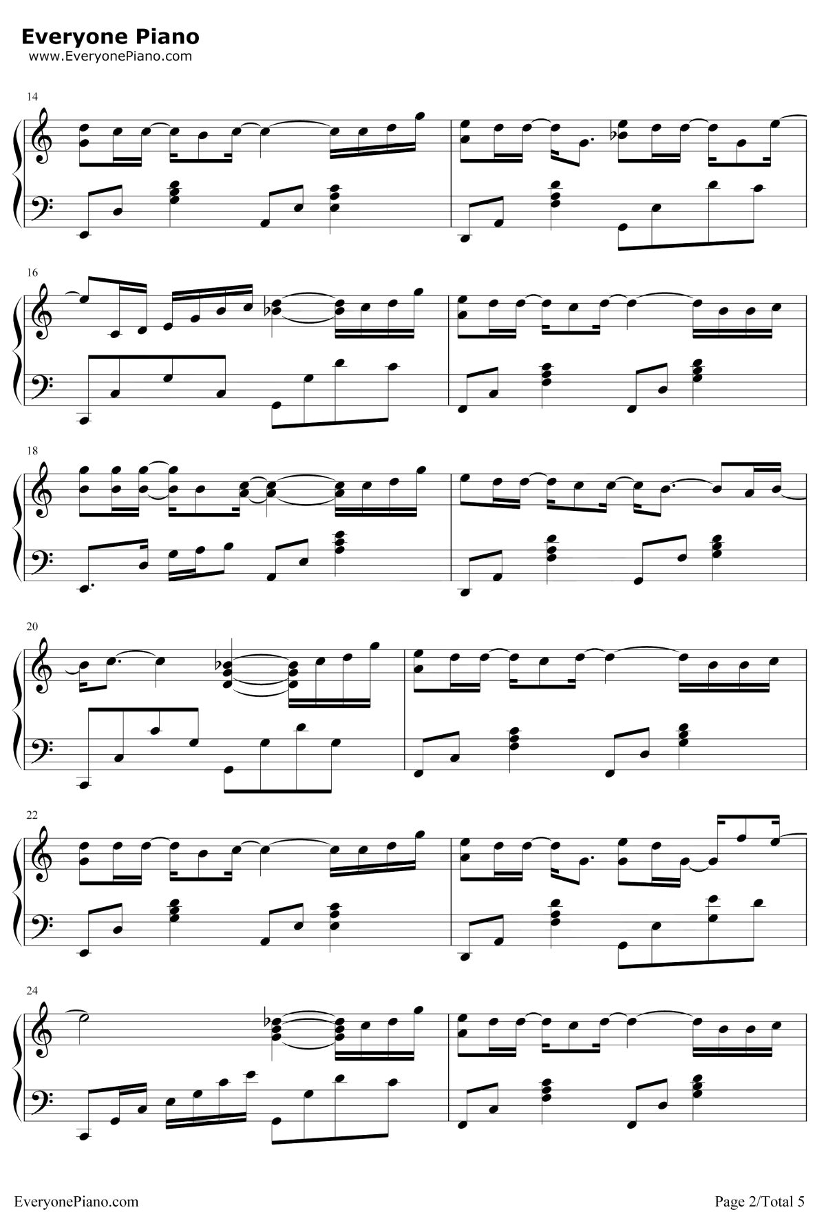 其实钢琴谱2-薛之谦