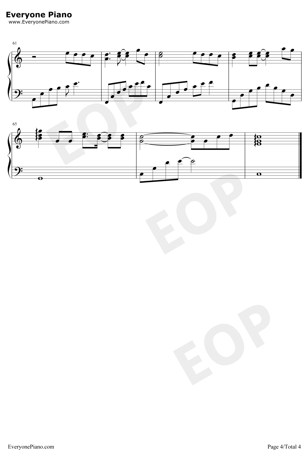 像鱼钢琴谱4-王贰浪