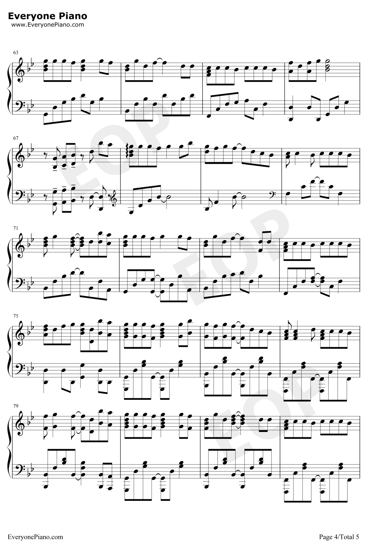 余情未了钢琴谱4-魏新雨