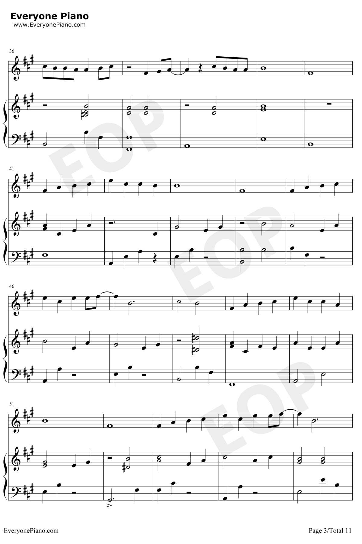 异类钢琴谱3-华晨宇