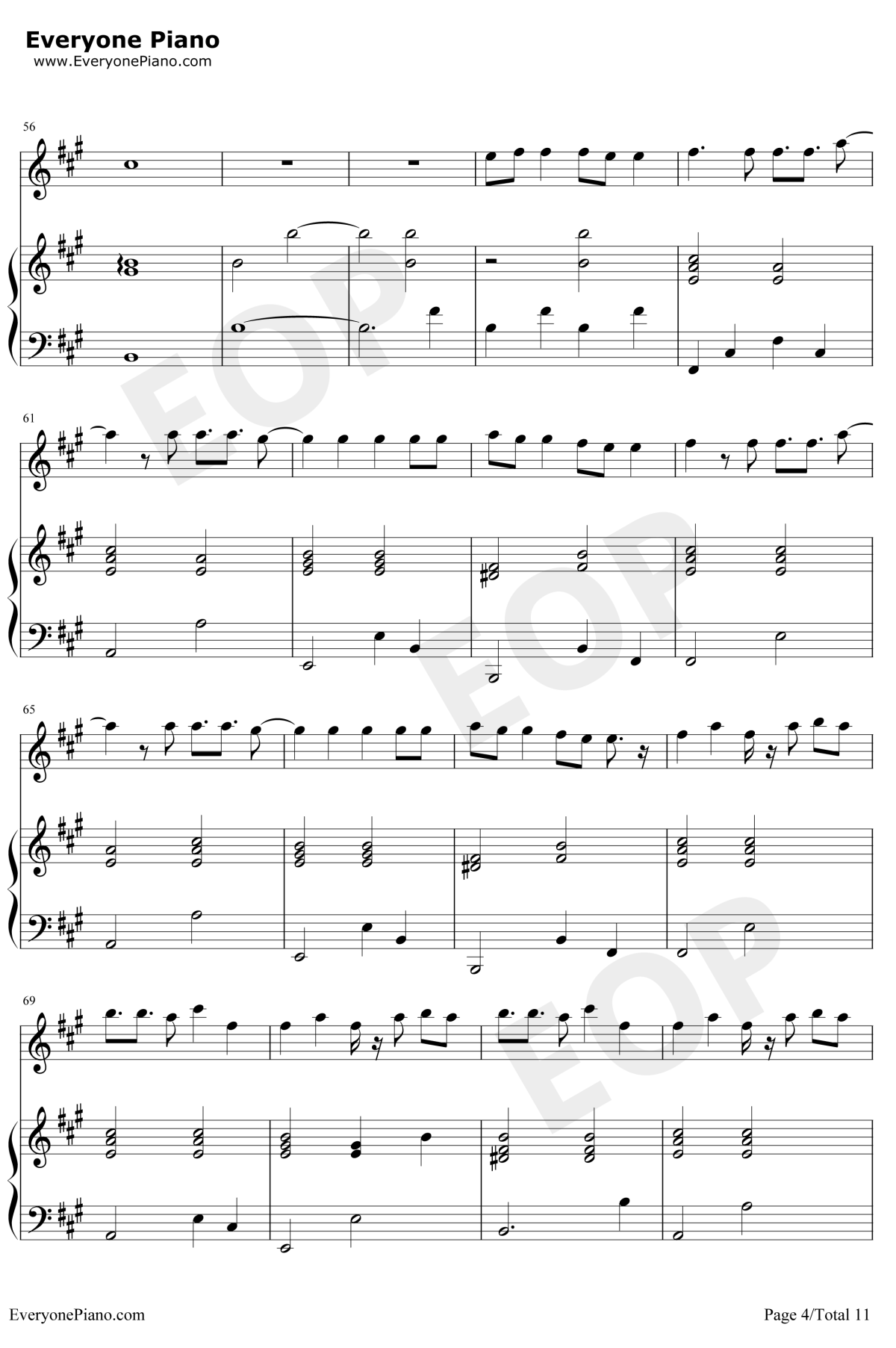 异类钢琴谱4-华晨宇