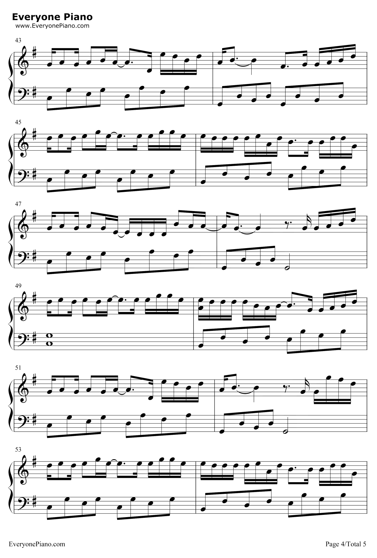 伪装钢琴谱4-大壮