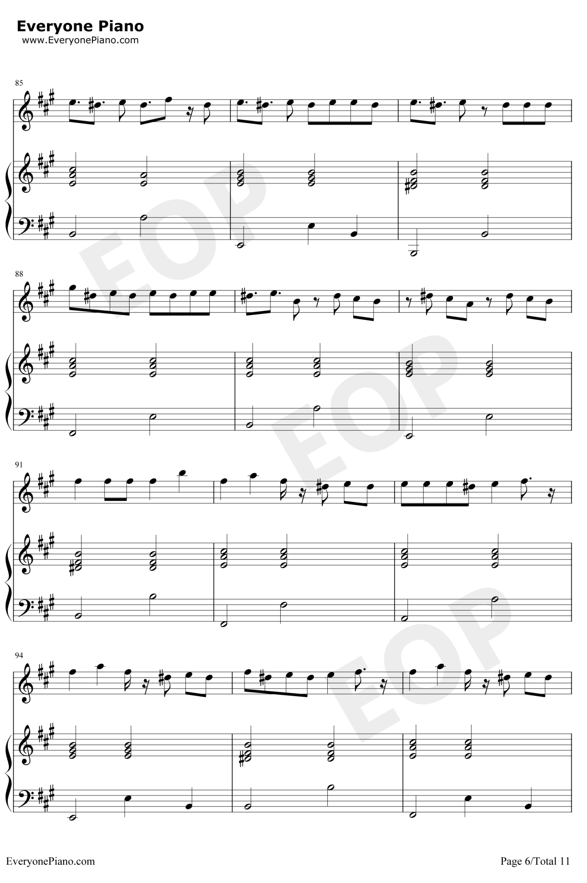 异类钢琴谱6-华晨宇