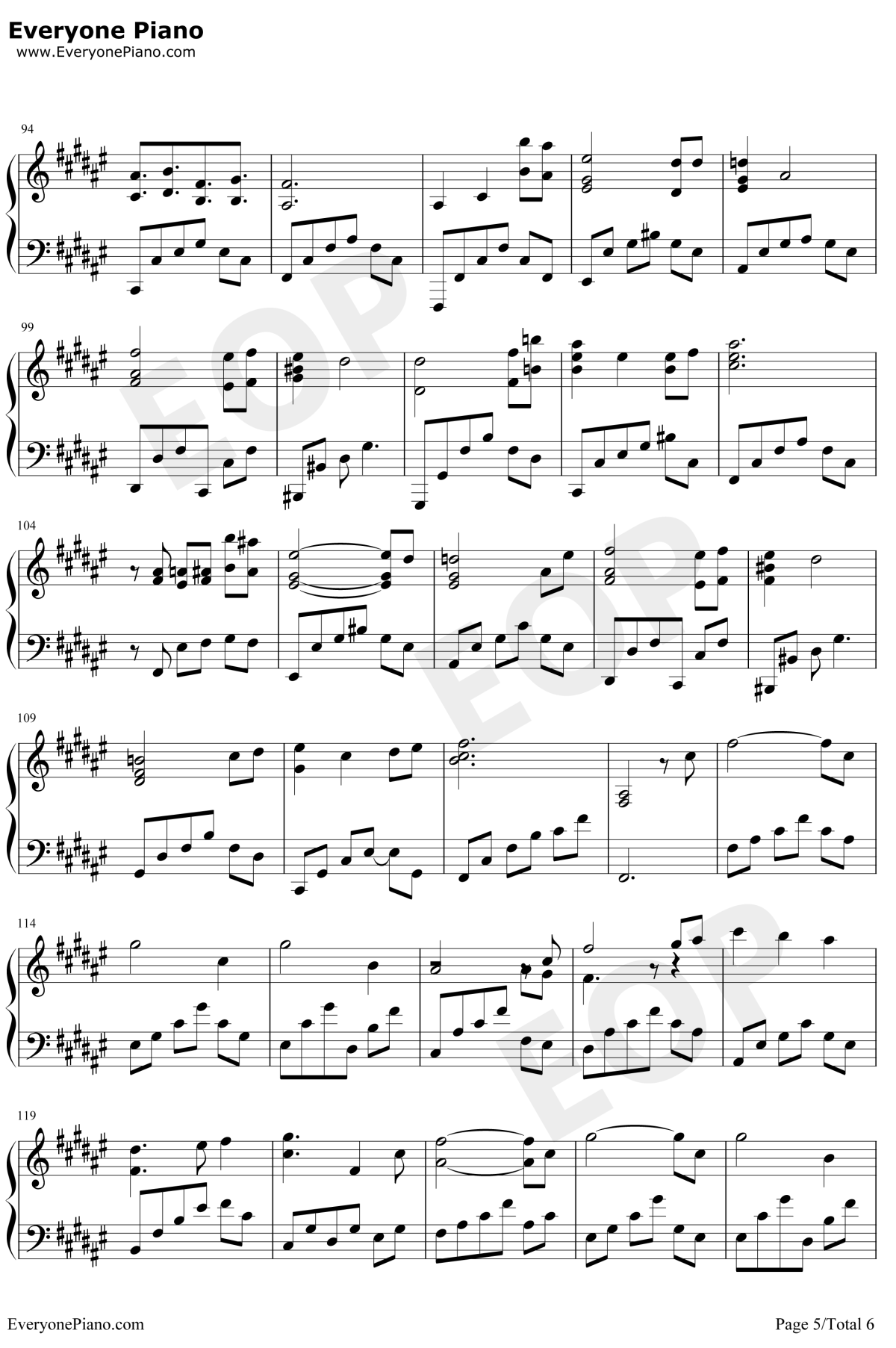 芬芳一生钢琴谱5-毛不易