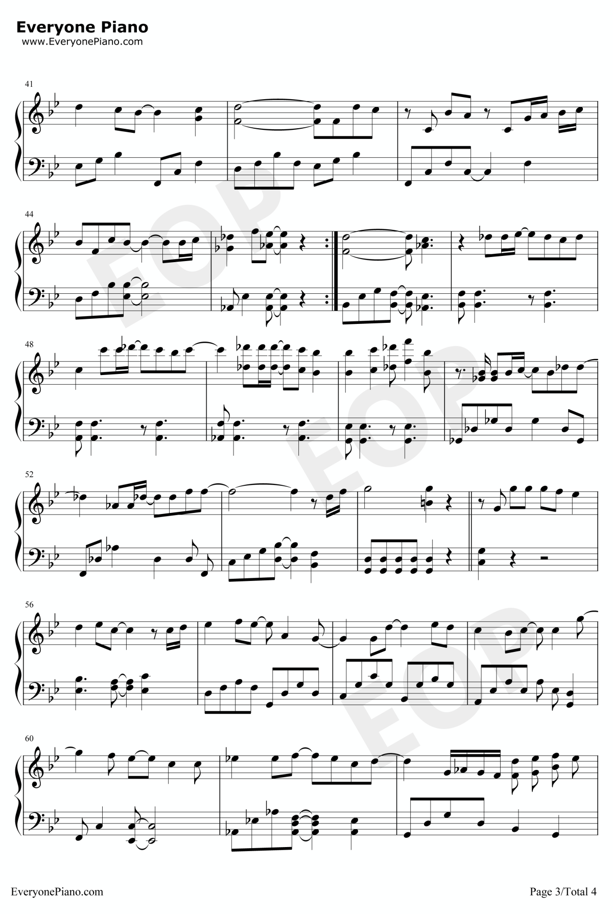 一眼瞬间钢琴谱3-张惠妹