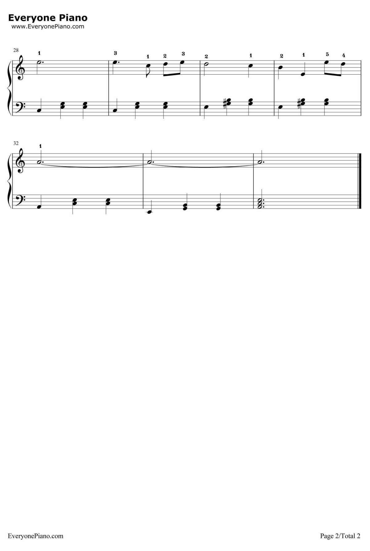 白桦林钢琴谱2-朴树