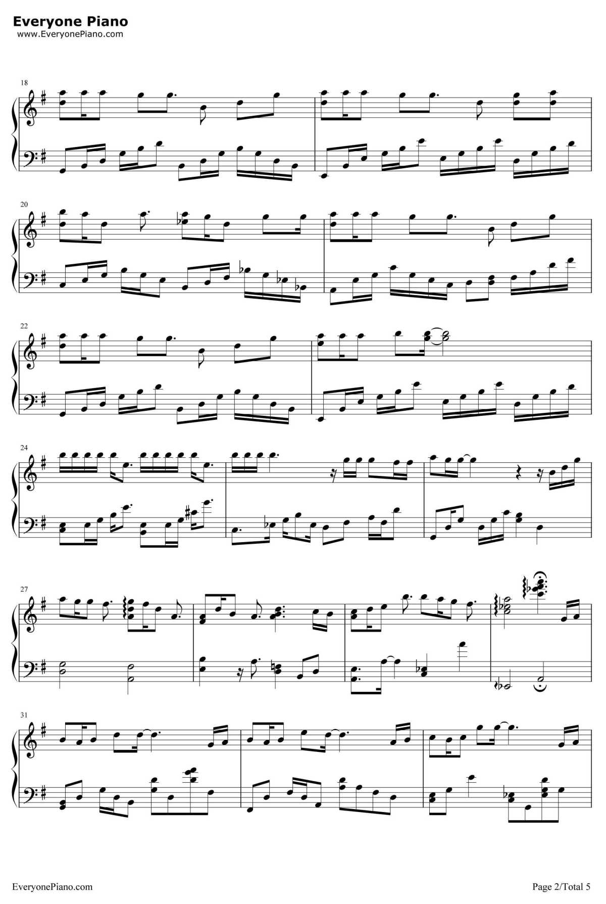 耿耿于怀钢琴谱2-王笑文