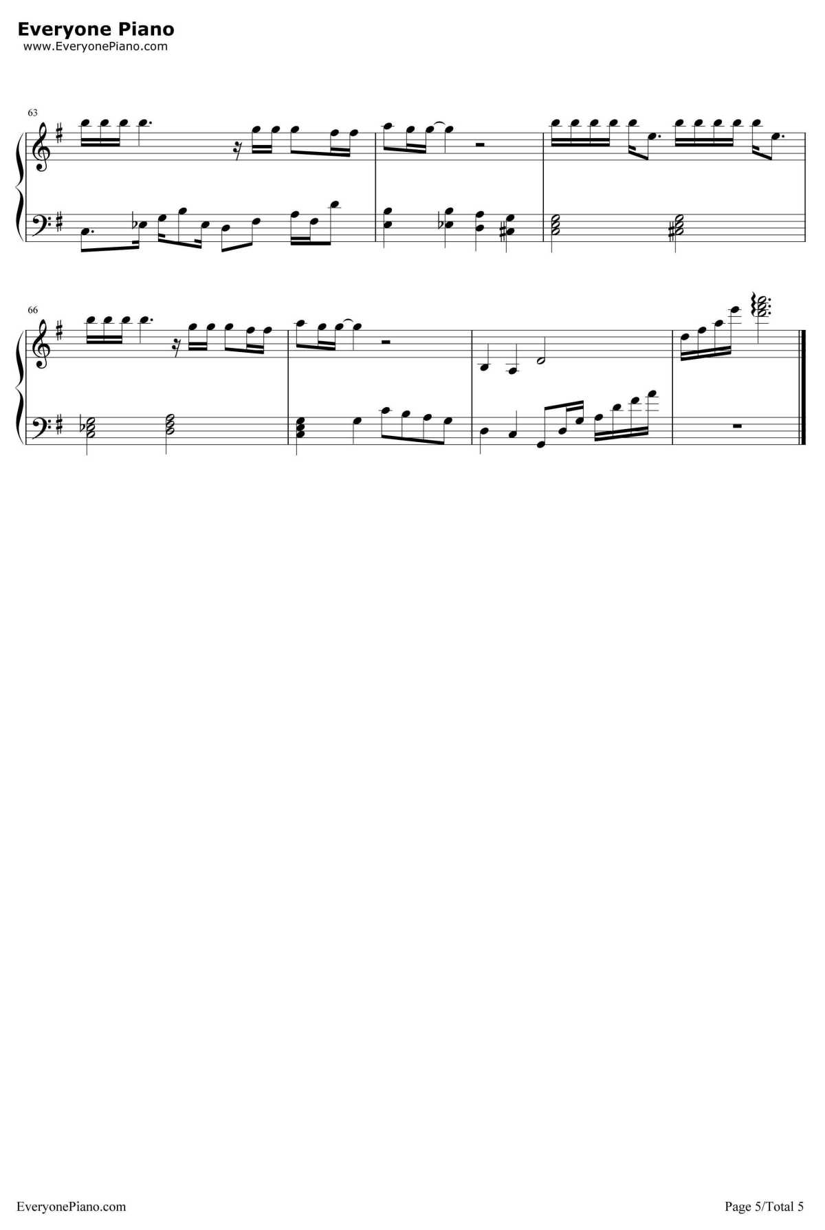 耿耿于怀钢琴谱5-王笑文