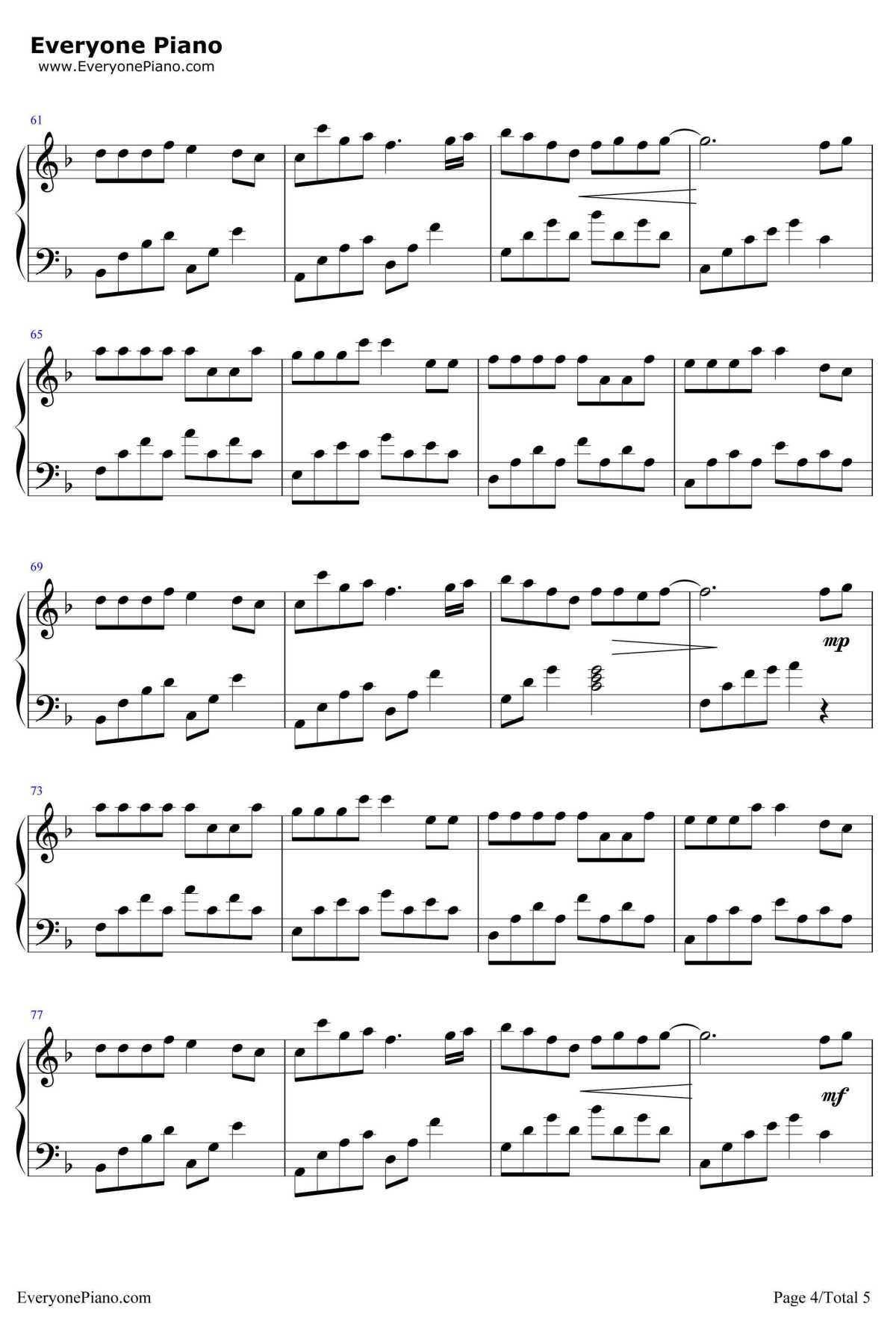 有点甜钢琴谱4-汪苏泷