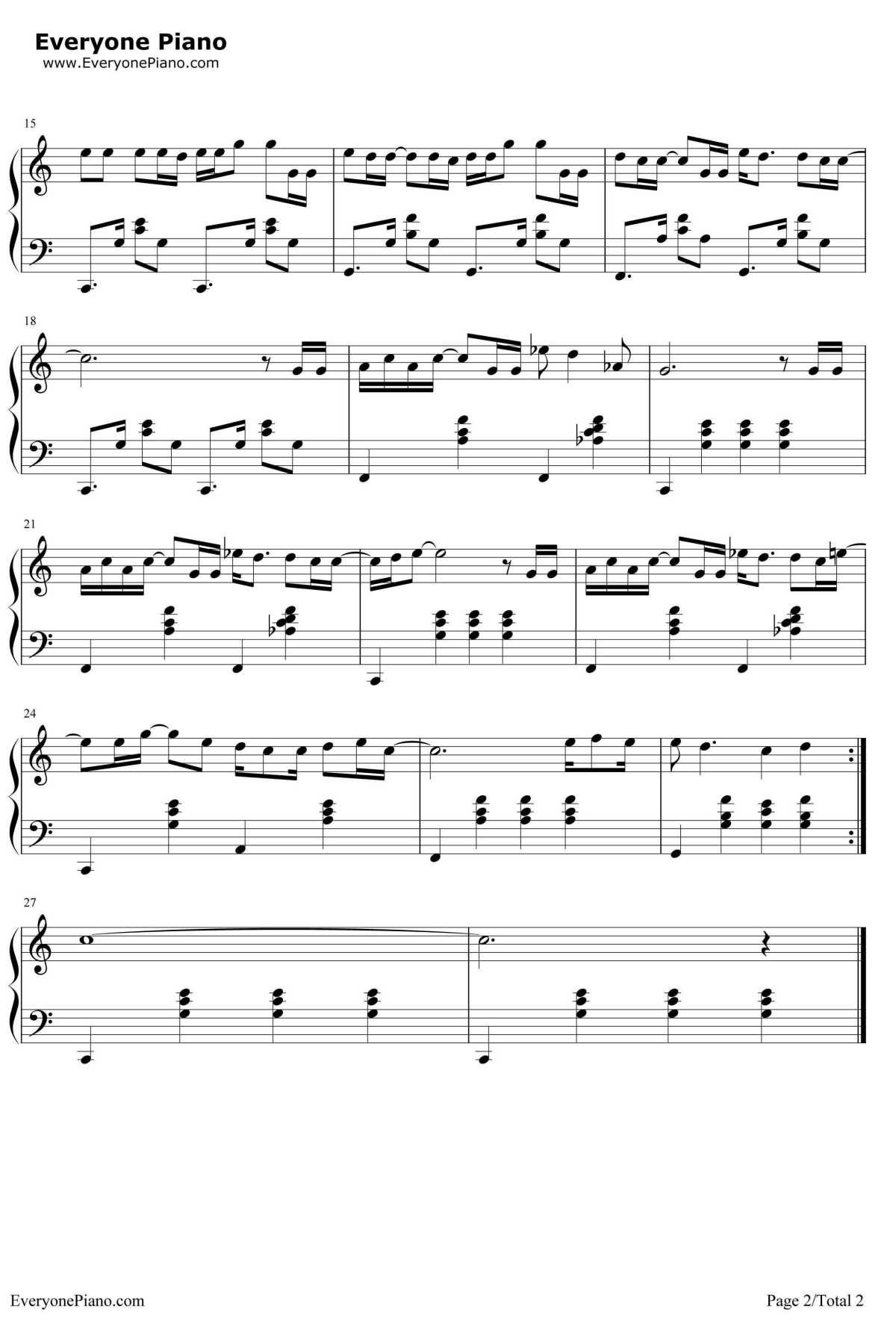 至少还有你钢琴谱2-林忆莲