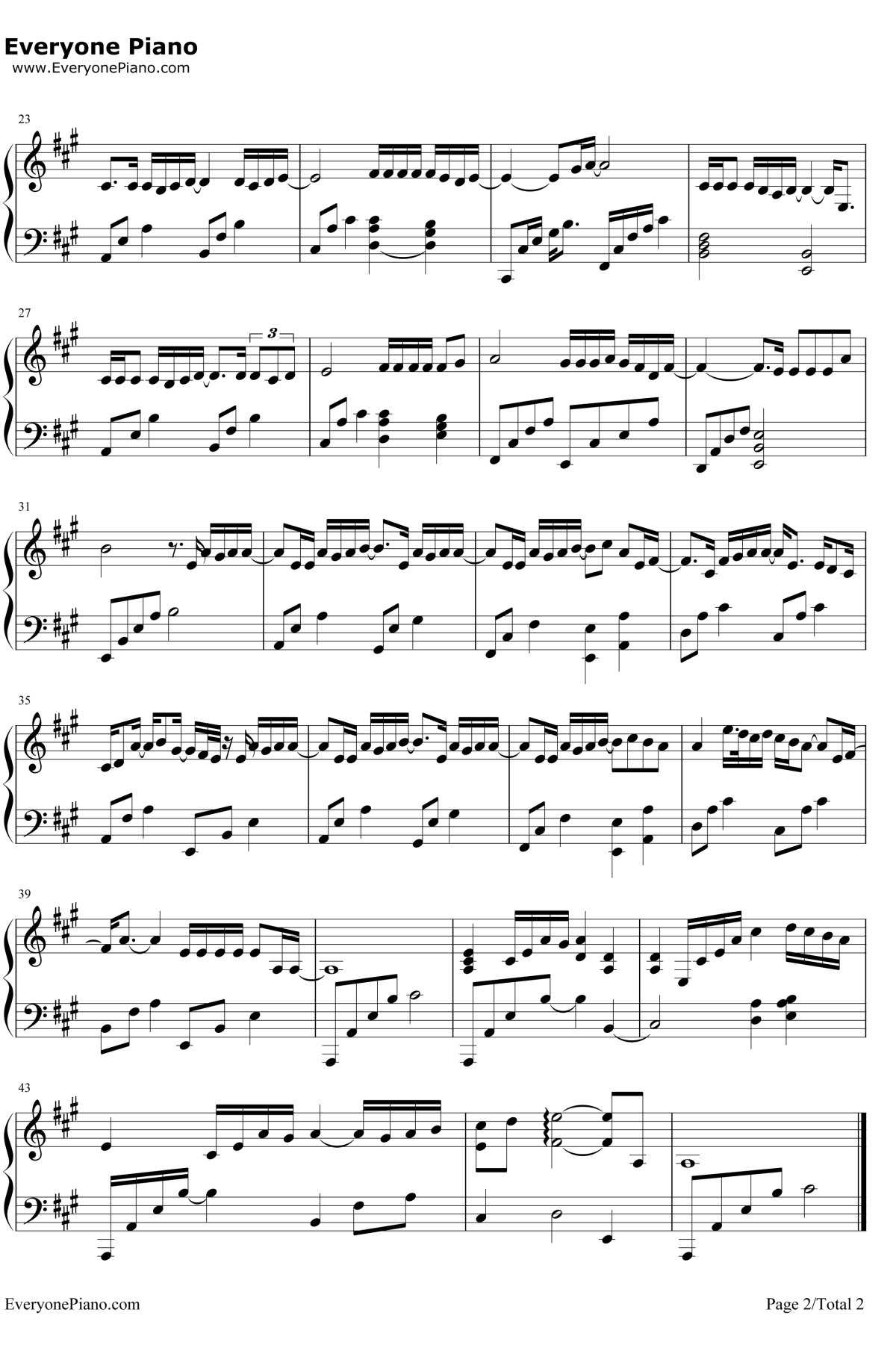 飞云之下钢琴谱2-林俊杰